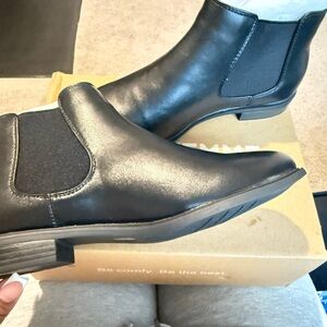 Black Leather Ankle Boots